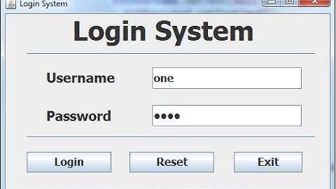 How to Create a Login Systems in Java Eclipse