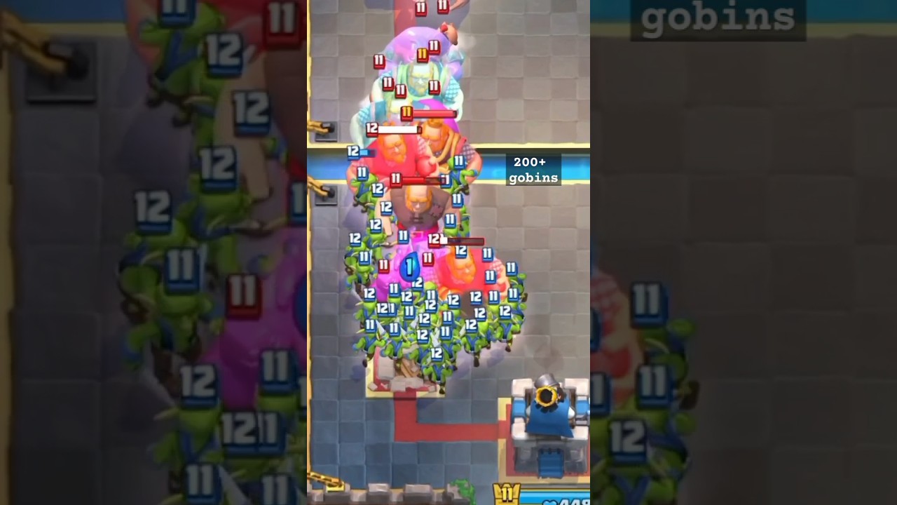 200+ gobins in a clash royale gameplay. 