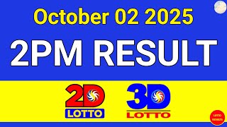 2PM Lotto Result Today October 02, 2025 | Swertres EZ2 #3Dlotto