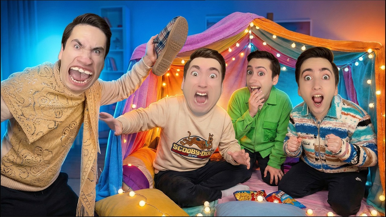 НОЧЁВКА! - Мы тайно поставили палатку в 3 часа ночи, пока мама не знала!