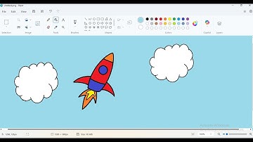 How to Draw a Rocket in MS Paint | Easy Rocket Drawing for Kids | MS Paint Art Tutorial