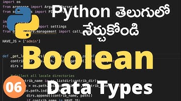#06 Python Boolean | Python Tutorial for beginners In Telugu
