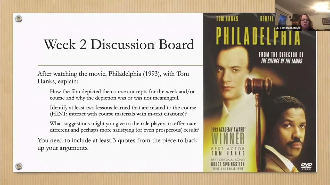 HRM 311 Week 3 Reviewing "Philadelphia" Week 2's Discussion Board