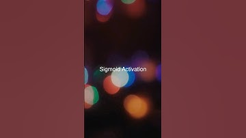 Activation function 1. Sigmoid Activation #machinelearning #deeplearning #viral