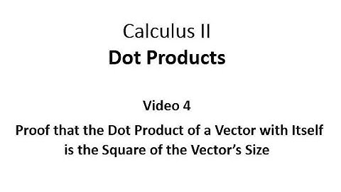 Proof that the Dot Product of a Vector with Itself is the Square of the Vector