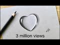 Water drop drawing of Heart !! simple way of Heart sketch