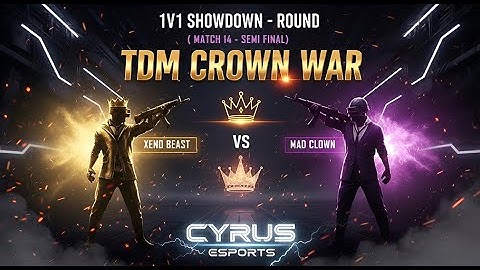 ⚔️ MAD CLOWN vs XENO BEAST | Intense PUBG TDM 1v1 Showdown | Cyrus Esports PUBGm 🔥
