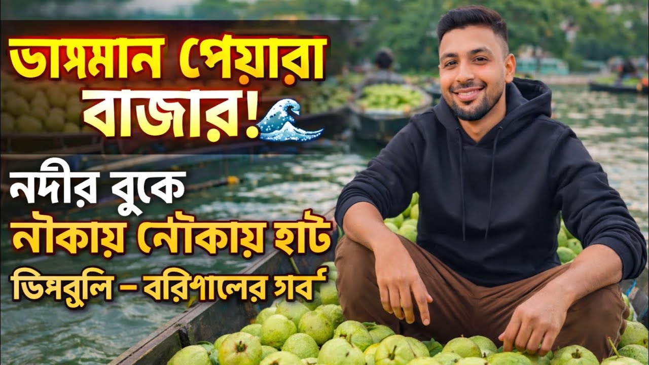 বরিশাল–পিরোজপুর–ঝালকাঠির সীমান্তে ভিমরুলির ভাসমান পেয়ারা বাজার | Barishal Floating Guava Market 🇧🇩🎋