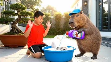 Capy cùng anh giúp bà tắm cho chó và cái kết #capybara