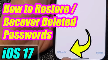 iPhone iOS 17: How to Restore/Recover Deleted Passwords