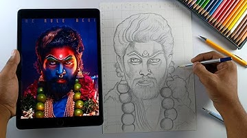 Pushpa 2 Drawing | Step By Step Allu Arjun (Outline Tutorial)