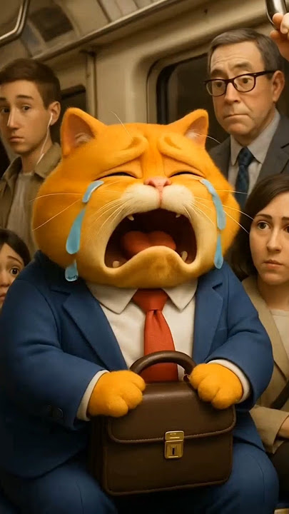 Meow Meow Sad Song 😿 Orange Fat Cat Cries at Work All Day