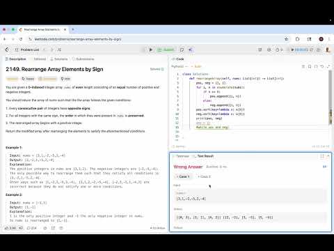 Rearrange Array Elements By Sign