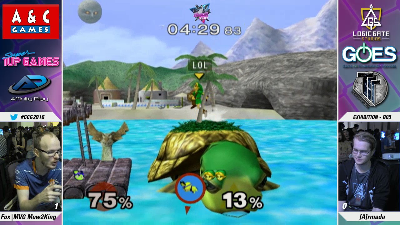 CCG2k16 SSBM Exhibition   Armada Young Link vs FOX MVG Mew2King Pichu