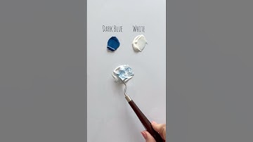 Color Mixing / Dark Blue White Light Blue / How to create a new color #colormixing #asmr #satisfying