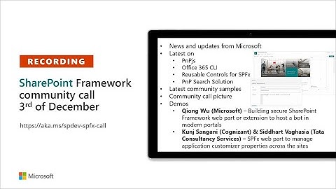 SharePoint PnP - SPFx & JavaScript SIG community call – 3rd of December 2020