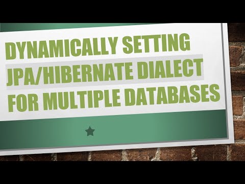 DYNAMICALLY SETTING JPA/HIBERNATE