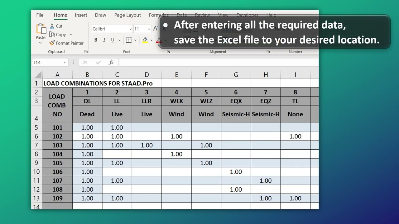 LOAD COMB HELP - for dEZignLink - Tool for STAAD.Pro