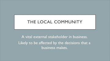 1.5 External Stakeholders - Local Community