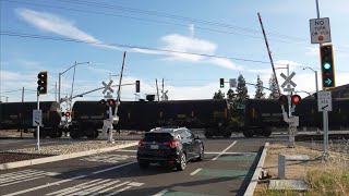 UP 5504| E Woodward Ave Railroad Crossing Activation Disabled For MoW, New Traffic Signals MantecaCA