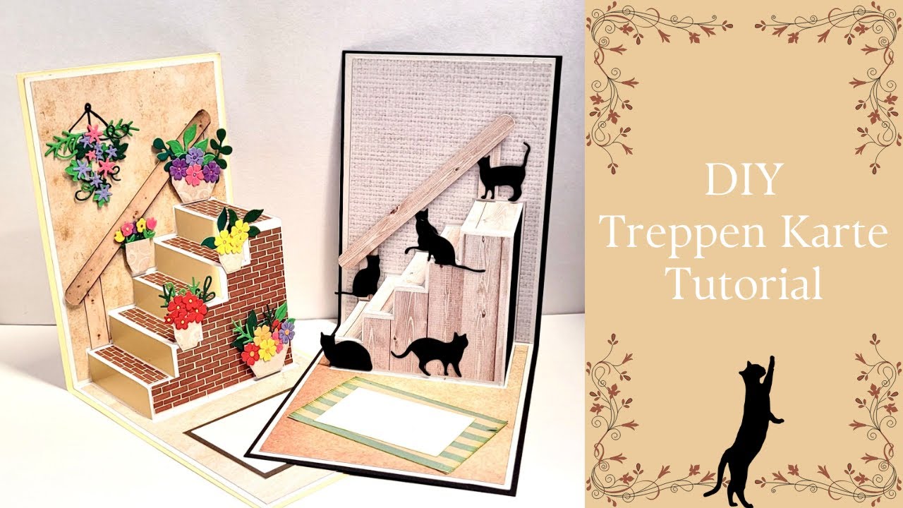 Karten basteln – DIY – Treppen Karte – Tutorial