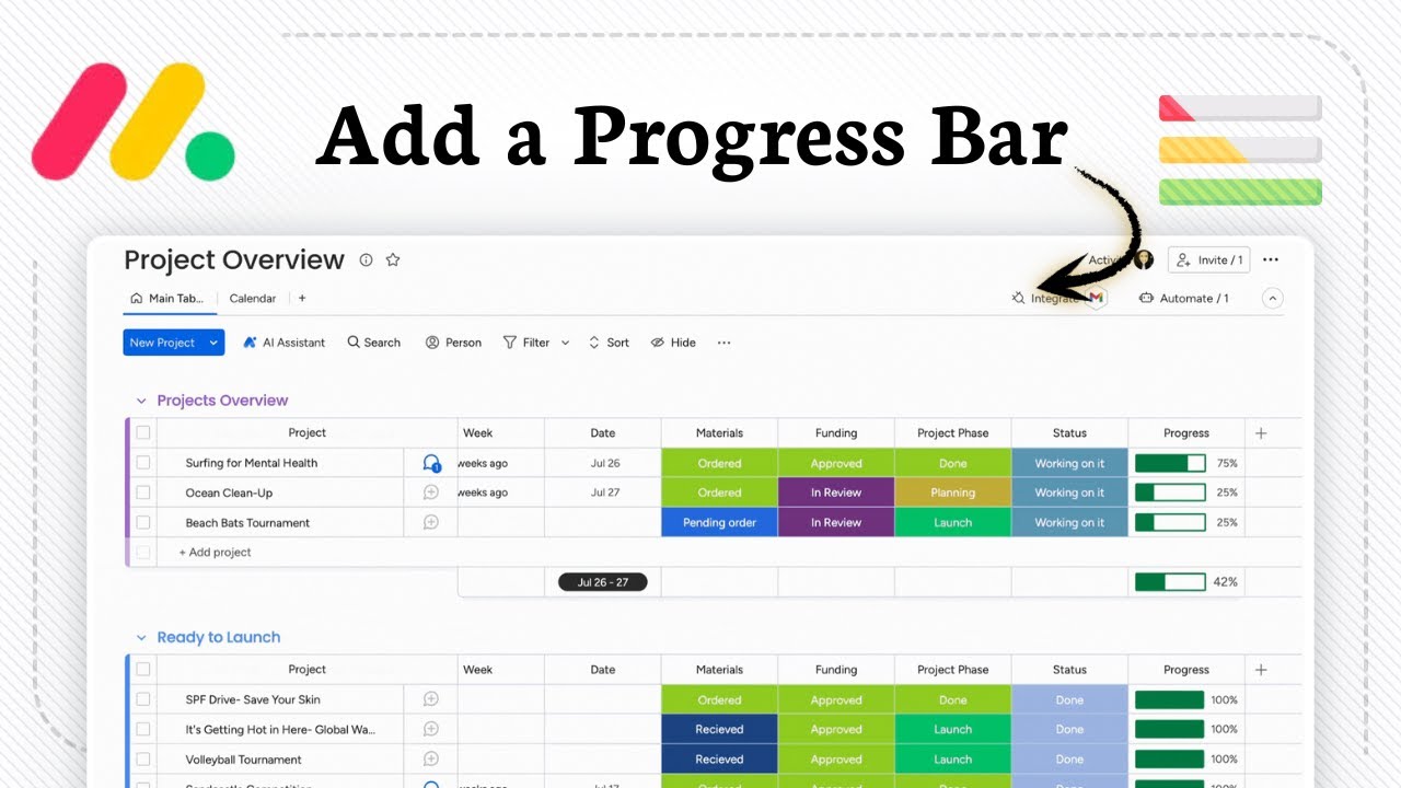 How to Add a Progress Bar in Monday.com (Visualize Task Completion ...