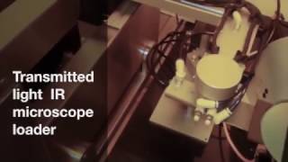 Wafer loader for IR transmitted light microscope.