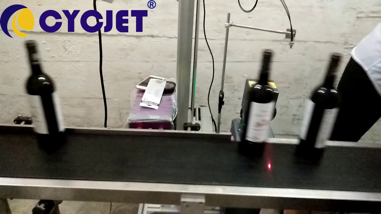 Fly Laser Printing Red Wine Glass bottle/ Laser Marking Machine/Permanent Code Laser Coding Mahcine