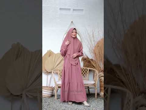 Dress muslim Azkia warna coksu busui friendly by amnion hijab