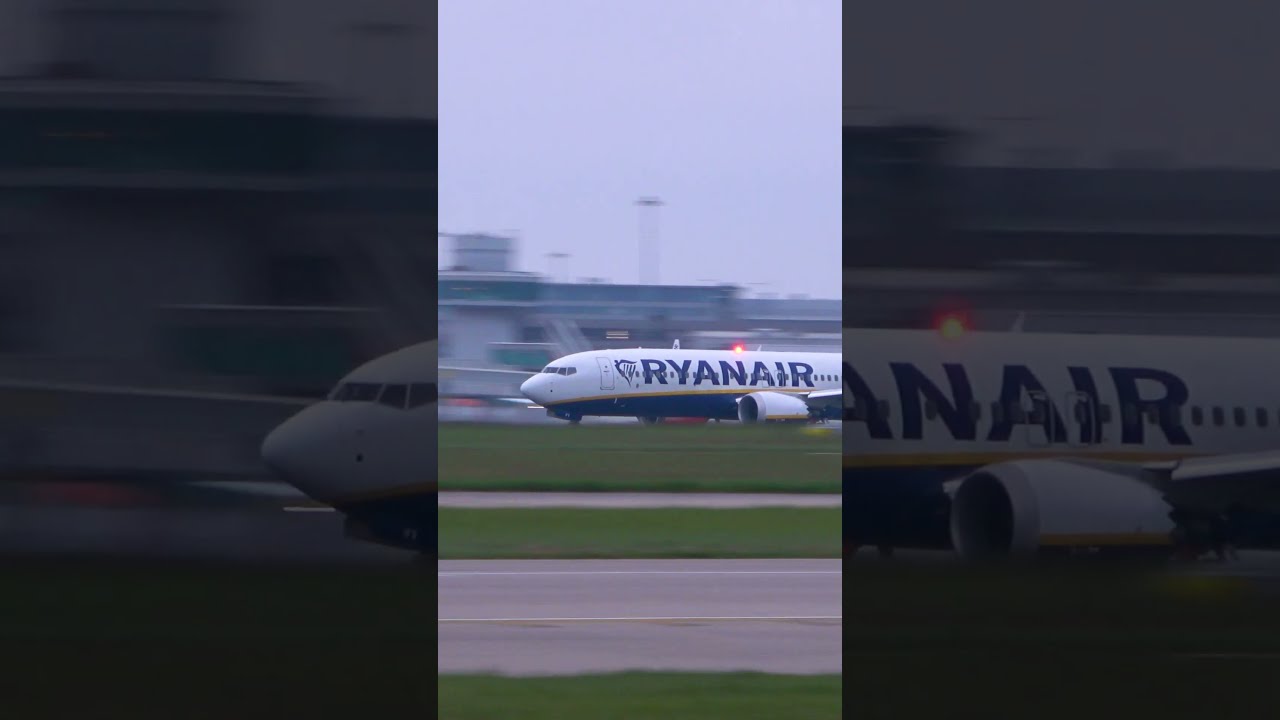 Ryanair Boeing 737 MAX 8 200 Take Off At Manchester Airport Shorts