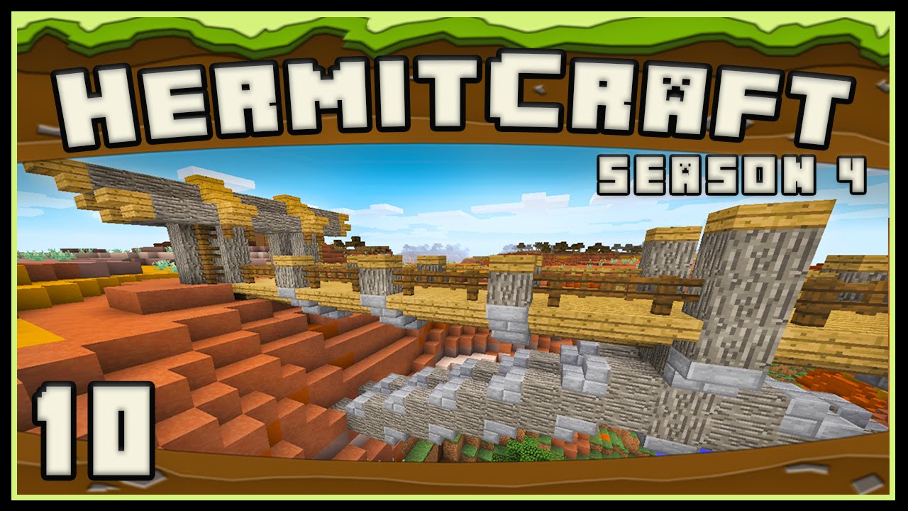 HermitCraft 4: Awesome South Western Minecraft Bridge Design And Build - Part 2