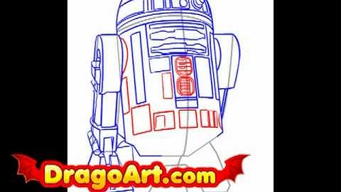 How to draw R2D2, step by step