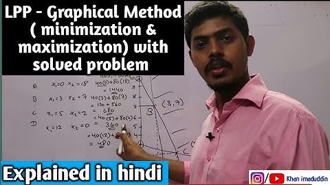 LPP - Graphical Method [Minimization & Maximization] With Solved Problem || Explained in hindi