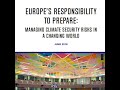 EU Climate and Security Report: The responsibility to prepare