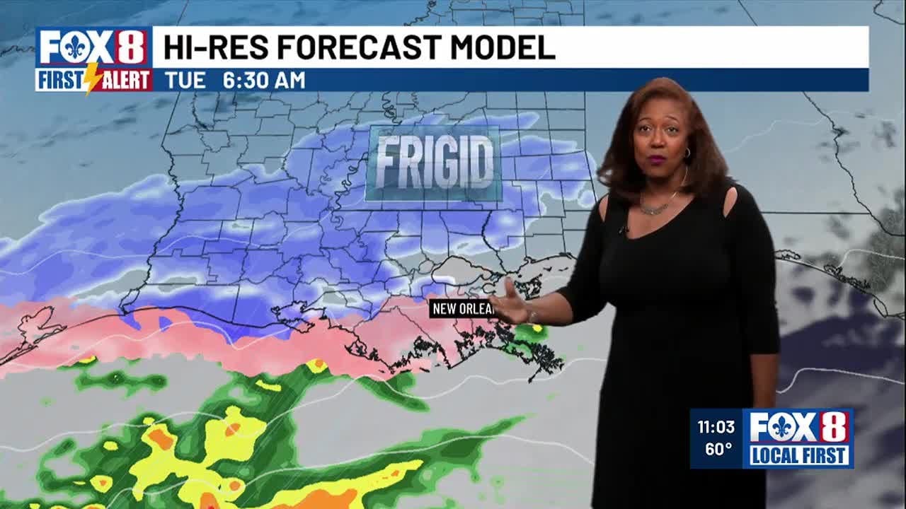 Cold arrives overnight; winter storm late Monday into Tuesday - YouTube