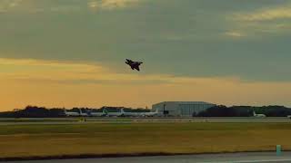 F22 at sunset