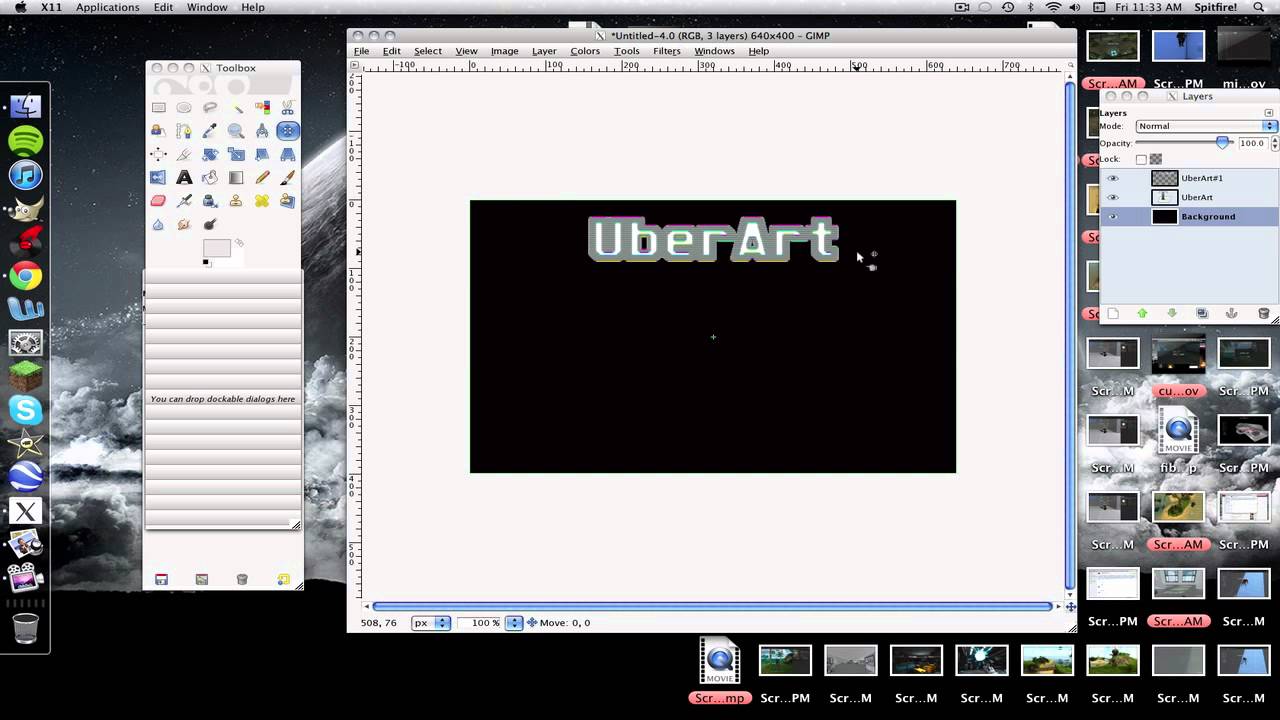 Techno Basic Text Effect for GIMP