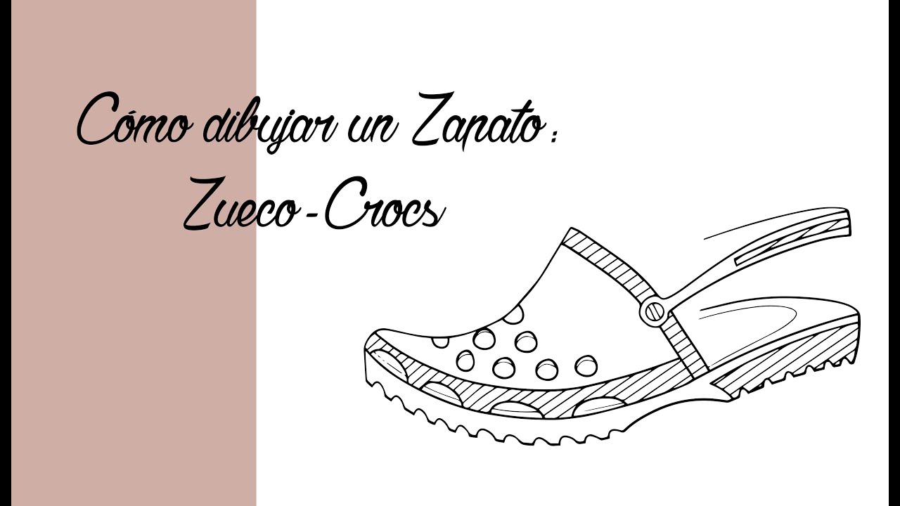 Cómo dibujar un zapato Zueco - Crocs Tutorial | Español - YouTube