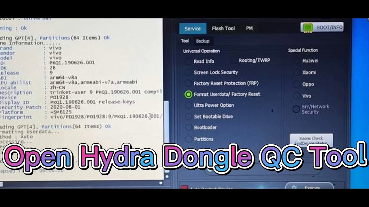 Vivo U3X ( pd1928 ) Userlock remove whit hydra dongle😊😊😊
