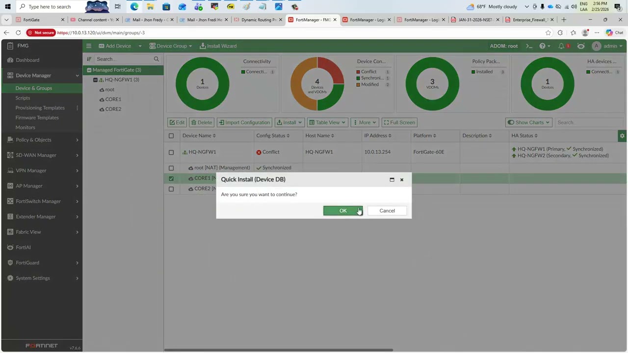 Fortinet Labs - Configurando OSPF en HQ 4/13