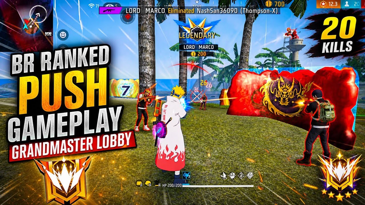 FREE FIRE SOLO BR RANKED PUSH GAMEPLAY IN GRANDMASTER LOBBY NEW SEASON ...