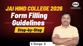 Jai Hind College 2026 Form Filling Guidelines | Complete Details, Step-by-Step | Durga Sir