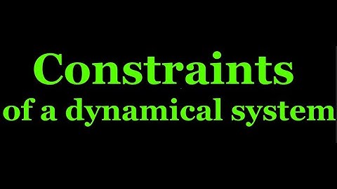 Constraints: Classical mechanics 1