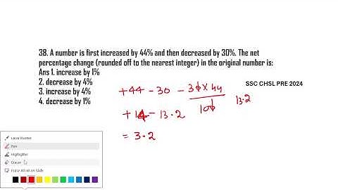 A number is first increased by 44% and then decreased by 30%  The net percentage change rounded off