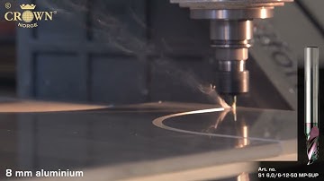 Dry routing 8mm Aluminium, one pass with the Crown Norge range of tools