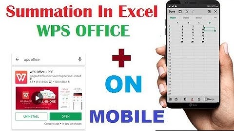 How to summation in excel using wps apps || sum formula in android mobile