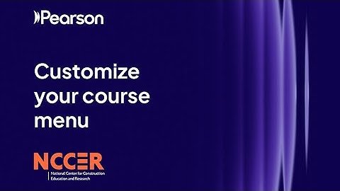 How to customize your course menu in NCCERconnect