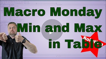 Macro Monday Solution - Find the Min and Max in a Table - Code Included