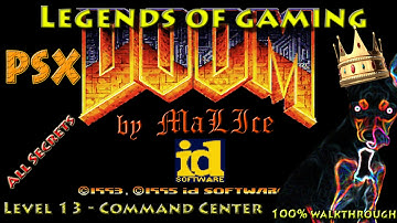 PSX Doom (GZDoom) 100% Walkthrough - Map 13 Command Center