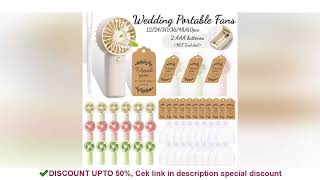 12-60PCS Portable Fans Bulk for Wedding Fans Mini Handheld Fans for Guest Battery Operated Fans